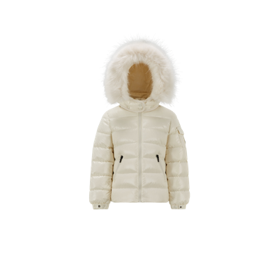 Shop Moncler Badyf Down Jacket, Girl, White, Size: 6y In Blanc