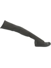 Rick Owens Thigh High Sneaker Boots In Black