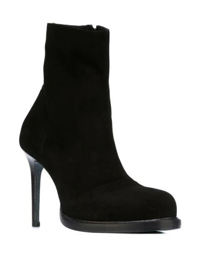 Shop Ann Demeulemeester Panelled Ankle Boots - Black