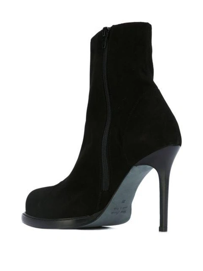 Shop Ann Demeulemeester Panelled Ankle Boots - Black