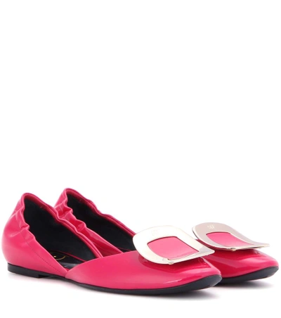 Roger Vivier Chips Ballerinas In Patent Leather In Fuchsia