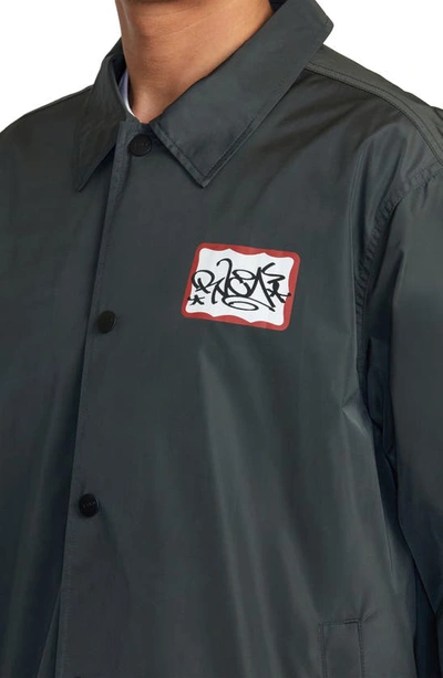 Shop Rvca Satin Coach's Jacket In  Black