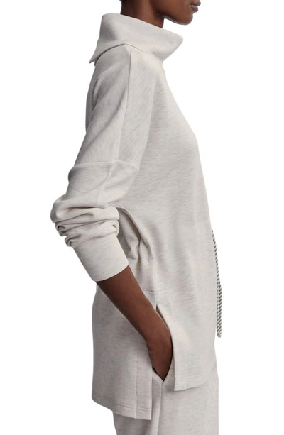 Shop Varley Freya Funnel Neck Sweatshirt In Ivory Marl