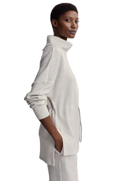 Shop Varley Freya Funnel Neck Sweatshirt In Ivory Marl