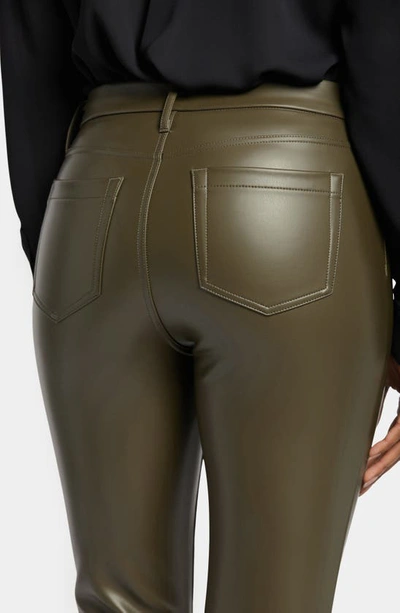 Shop Nydj Marilyn Faux Leather Straight Leg Pants In Ripe Olive