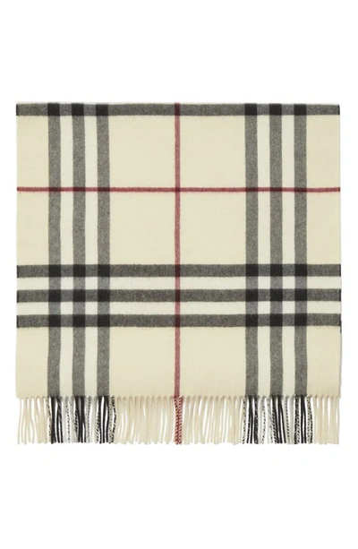 Shop Burberry Giant Check Washed Cashmere Scarf In Stone