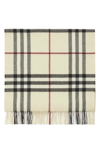 Burberry Giant Check Washed Cashmere Scarf In Stone