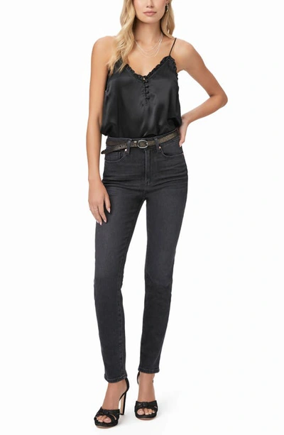 Shop Paige Gemma High Waist Skinny Jeans In Black Lotus