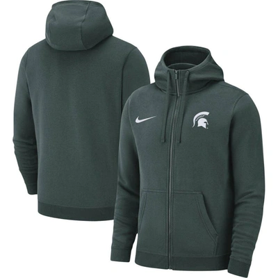 Shop Nike Green Michigan State Spartans Club Full-zip Hoodie