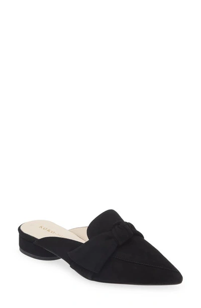 Shop Koko + Palenki Quantum Pointed Toe Mule In Black Suede