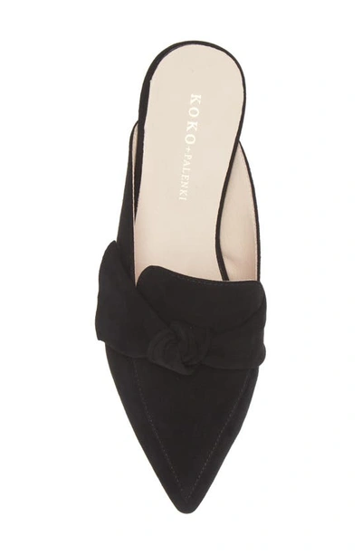 Shop Koko + Palenki Quantum Pointed Toe Mule In Black Suede