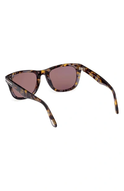 Shop Tom Ford Kendel 54mm Square Sunglasses In Grey Havana / Roviex Mirror