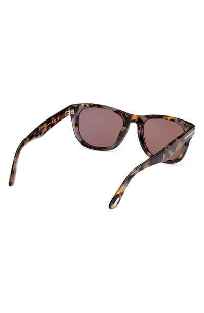 Shop Tom Ford Kendel 54mm Square Sunglasses In Grey Havana / Roviex Mirror