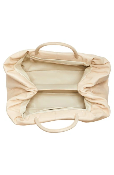 Shop The Row Elio Ruched Leather Tote In Blush