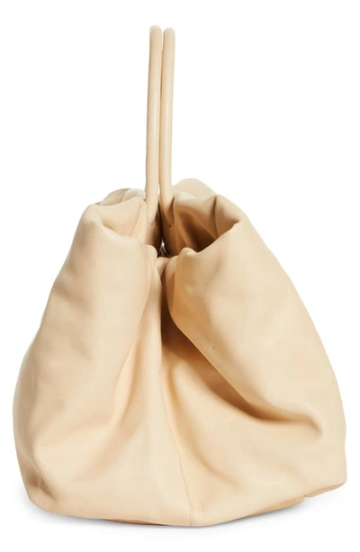Shop The Row Elio Ruched Leather Tote In Blush