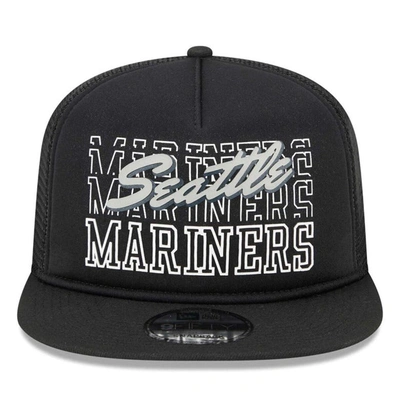 Shop New Era Black Seattle Mariners  Street Team A-frame Trucker 9fifty Snapback Hat