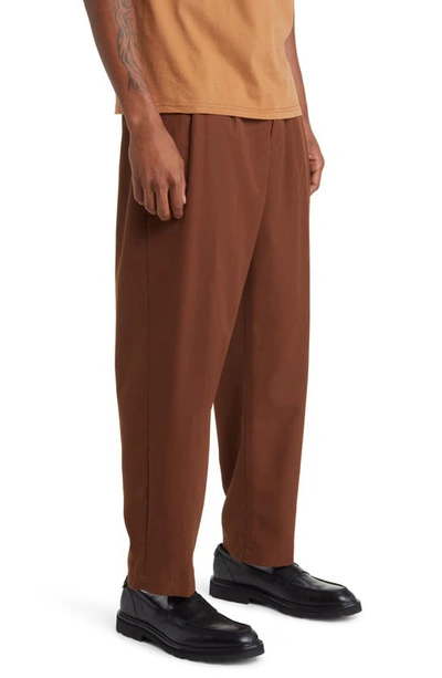 Shop Obey Fubar Relaxed Fit Pleated Pants In Sepia