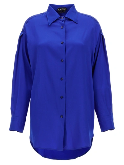 Shop Tom Ford Silk Shirt Shirt, Blouse Blue