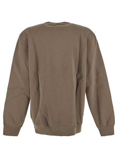 Shop Carhartt Logo Sweatshirt In Brown