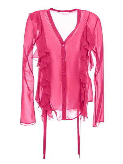 Shop Blumarine Ruffled Shirt In Pink
