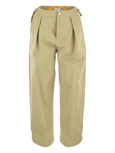 Shop Burberry Wide-leg Trousers In Green
