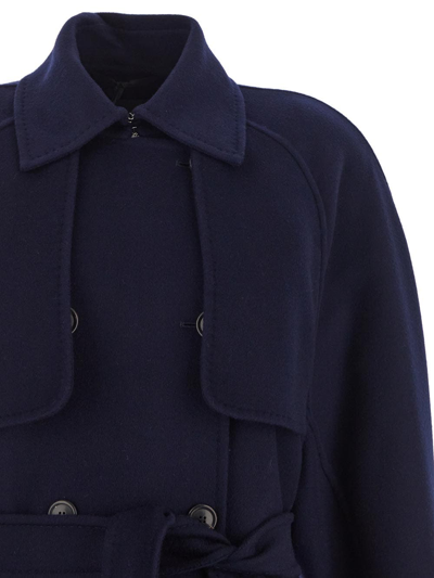 Shop Max Mara Falcone Cashmere Coat In Blue