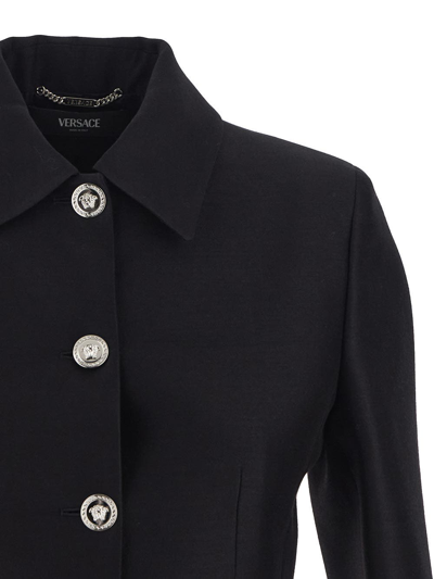 Shop Versace Crop Blouson Jacket In Black