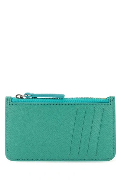 Shop Maison Margiela Woman Two-tone Leather Card Holder In Multicolor