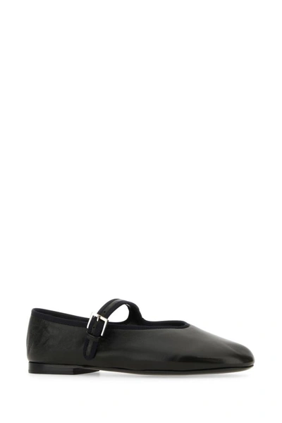 Shop The Row Woman Black Nappa Leather Boheme Mj Ballerinas