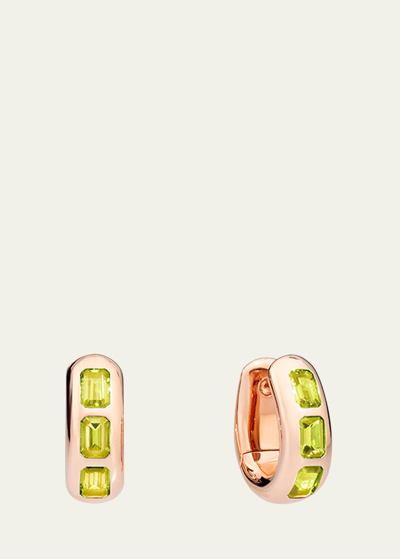 Shop Pomellato 18k Rose Gold Iconica Earrings With Peridots