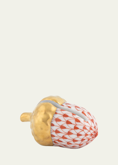 Herend Acorn Placecard Holder, Rust In Rust