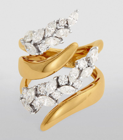Shop Yeprem Yellow Gold And Diamond Golden Strada Stackable Ring