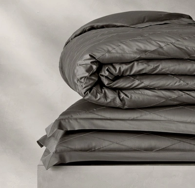 Boll & Branch Organic Reserve Embroidered Lattice Duvet Set In Stone/stone