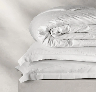 Boll & Branch Organic Reserve Embroidered Lattice Duvet Set In White/white