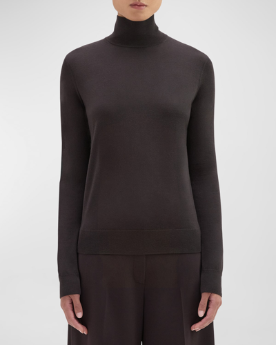 Shop Theory Regal Wool Turtleneck Sweater In Mink