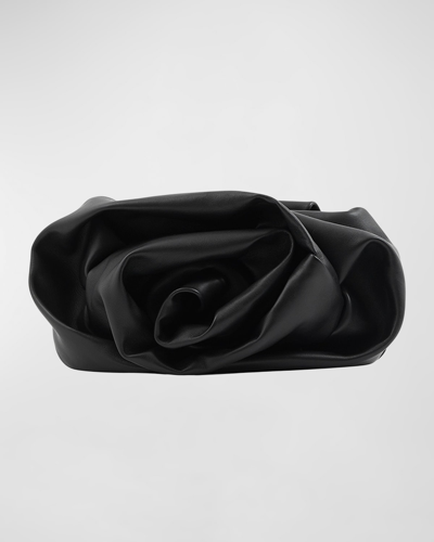 Shop Burberry Rose Soft Leather Clutch Bag In Black