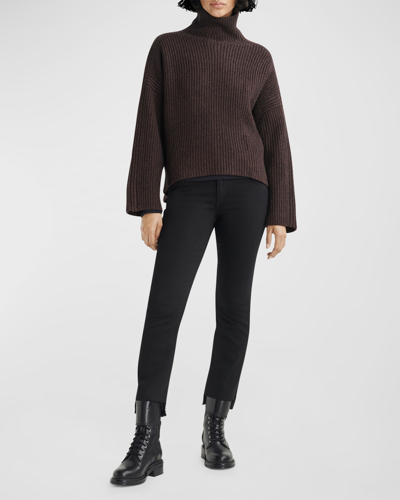 Shop Rag & Bone Connie Ribbed Turtleneck Sweater In Dark Brown