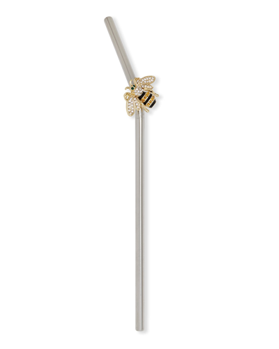 Joanna Buchanan Stripey Bee Metal Straws In Silver