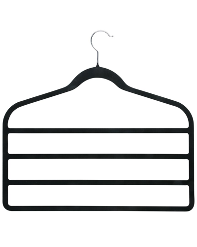 Shop Honey-can-do 4-tier Non-slip Velvet Pants Hangers (pack Of 4) In Black