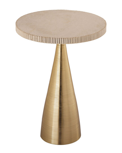 Shop Tov Furniture Celeste Ribbed Side Table In Gold
