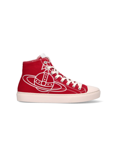 Shop Vivienne Westwood "plimsoll High" Sneakers In Red