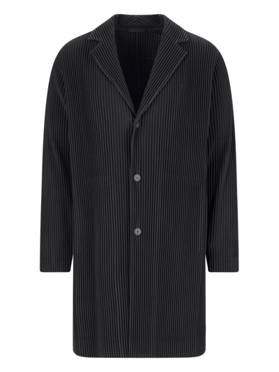 Shop Homme Plisse One-breasted Coat In Black  