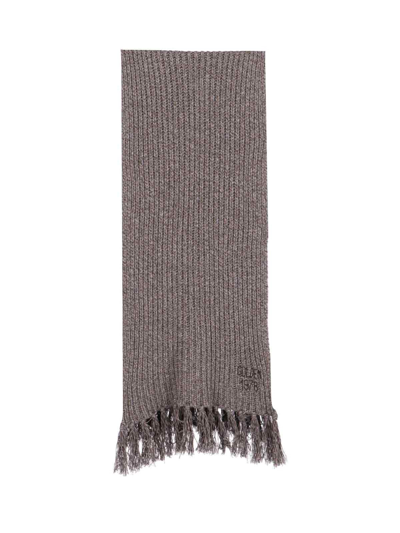 Shop Golden Goose Embroidery Detail Scarf In Brown