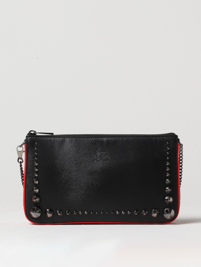 Shop Christian Louboutin Loubila Bag In Embossed Leather With Studs In Black