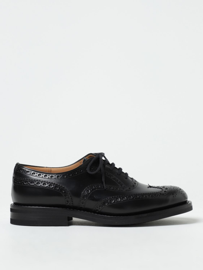 Shop Church's Burwood Oxford In Brushed Leather In Black