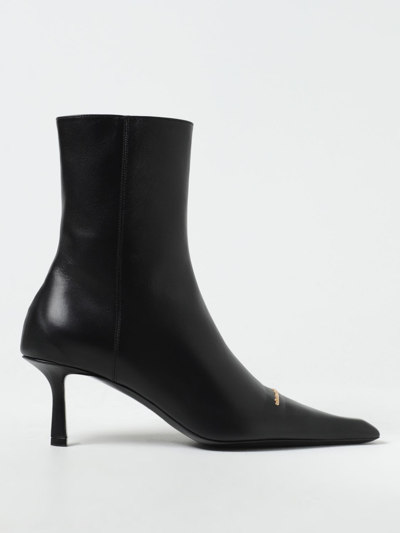 Shop Alexander Wang Ankle Boots In Natural Grain Leather In Black