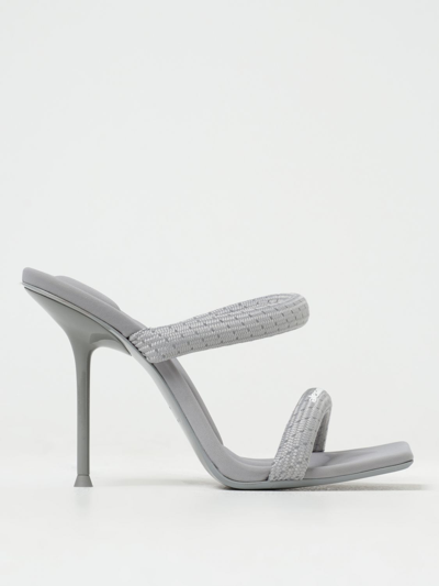 Shop Alexander Wang Julie Sandals In Woven Nylon In Grey