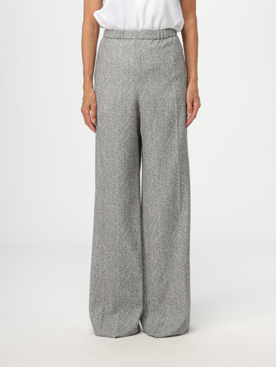 Emporio Armani Icon Chevron Viscose-blend Trousers In Multicolor