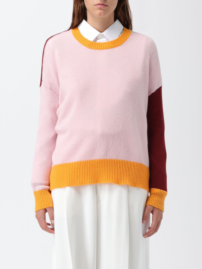 Marni Pink Colour-block Cashmere Jumper In Pink