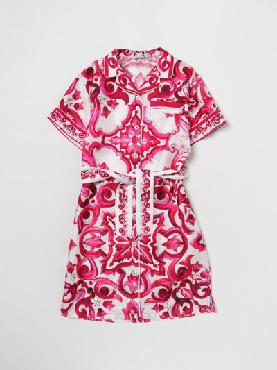 Shop Dolce & Gabbana Dress In Printed Silk In Multicolor